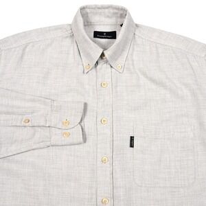 Ermenegildo Zegna Shirt Men's Long Sleeve Button Down Gray Logo Pocket Large